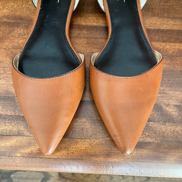 LOFT Pointed Toe Flats Black and Brown/Tan Size 7 - Picture 2 of 5